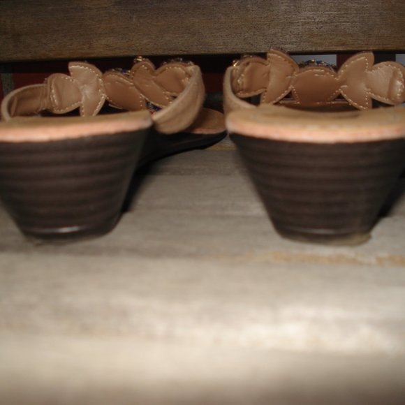 COBALT BLUE GEM FLIP FLOPS/SANDALS SIZE 10M - Picture 3 of 5